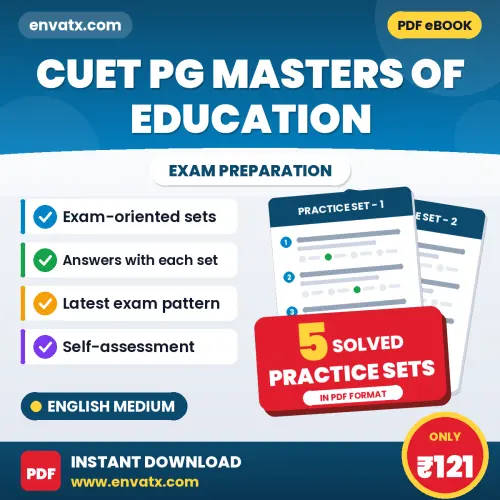 5 Practice Sets for CUET PG Masters of Education Exam in English | Solved Practice eBook – Instant PDF Download