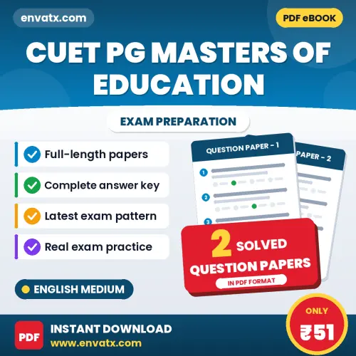 2 Question Papers for CUET PG Masters of Education Exam in English | Solved Practice eBook – Instant PDF Download