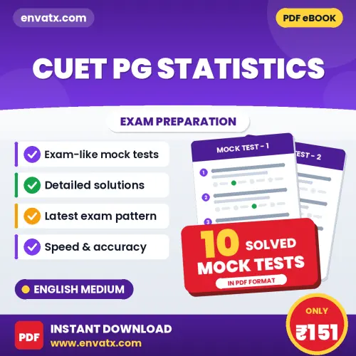 Latest Pattern CUET PG Statistics Mock Test eBook in English – 10 Solved Mock Tests for Self-Assessment