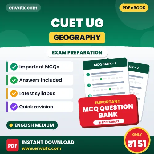 Best MCQ eBook for CUET UG (Geography) Exam in English | Selected Questions with Answer Key