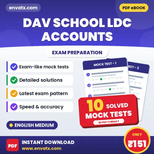 Boost Your DAV School LDC Accounts Exam Score with 10 Solved Mock Tests in English – PDF eBook