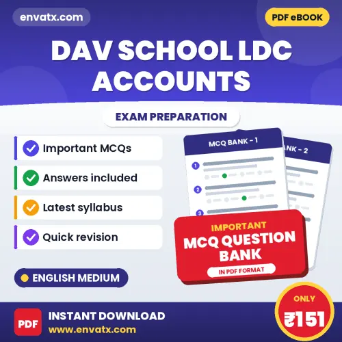 Best MCQ eBook for DAV School LDC Accounts Exam in English | Selected Questions with Answer Key