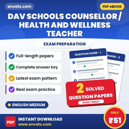 Download 2 DAV Schools Counsellor / Health and Wellness Teacher Question Papers PDF (English) Based on the Latest Exam Pattern