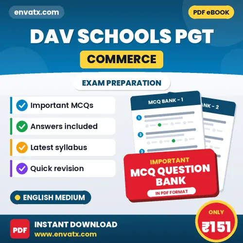 Best MCQ eBook for DAV Schools PGT (Commerce) Exam in English | Selected Questions with Answer Key