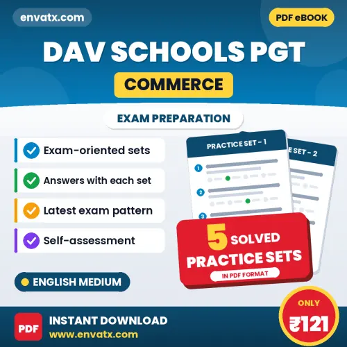 Boost Your DAV Schools PGT (Commerce) Exam Score with 5 Solved Practice Sets in English – PDF eBook