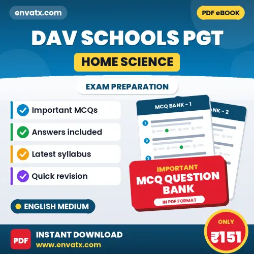 Download DAV Schools PGT (Home Science) Exam MCQ PDF in English – Important Objective Questions with Answers