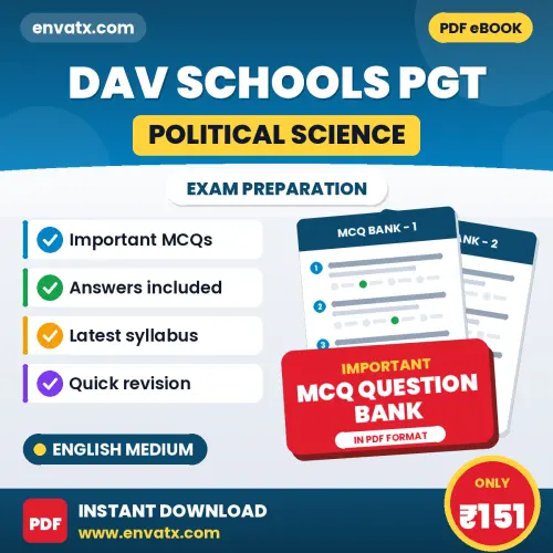 Prepare for DAV Schools PGT (Political Science) Exam with Multiple Choice Questions & Answers PDF in English