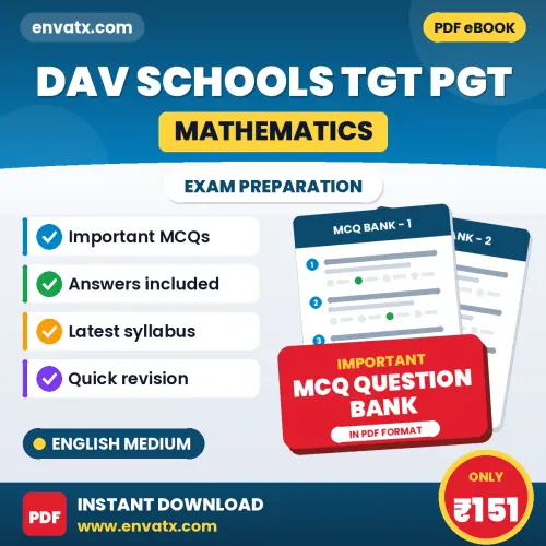 DAV Schools TGT PGT (Mathematics) Solved MCQ Book PDF in English – Exam-Oriented Objective Questions for Quick Revision