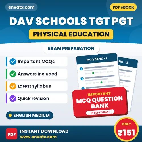 Best MCQ eBook for DAV Schools TGT PGT (Physical Education) Exam in English | Selected Questions with Answer Key