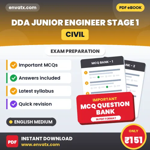 Crack DDA Junior Engineer (Civil) Stage 1 Exam with This MCQ Practice Book PDF in English – Instant Download