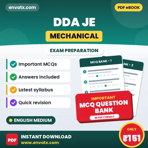 Download DDA JE (Mechanical) Exam MCQ PDF in English – Important Objective Questions with Answers