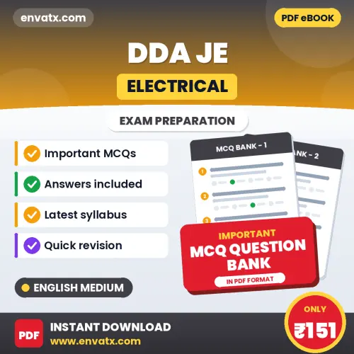 DDA JE (Electrical) MCQ WITH ANSWER KEY Book PDF in English – Exam-Oriented Objective Questions for Quick Revision