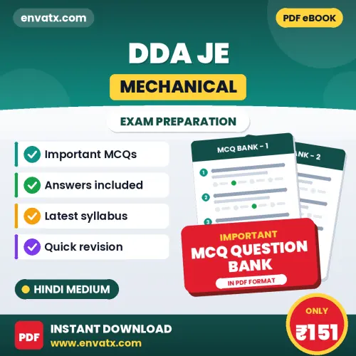 Best MCQ eBook for DDA JE (Mechanical) Exam in Hindi | Selected Questions with Answer Key