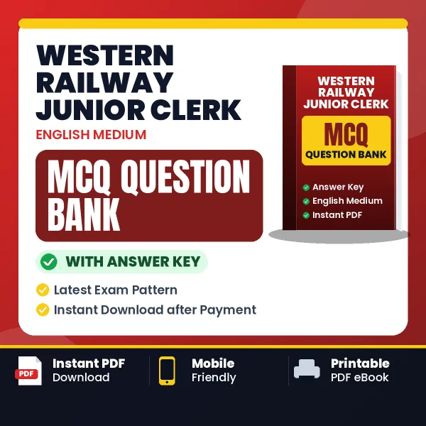 Best MCQ eBook for Western Railway Junior Clerk Exam in English | Selected Questions with Answer Key