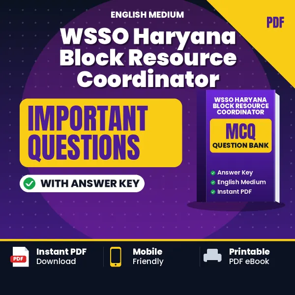 Download WSSO Haryana Block Resource Coordinator Preparation Book PDF (English) with Important Questions & Answers