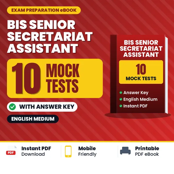 BIS Senior Secretariat Assistant Mock Test PDF in English – 10 Full-Length Mock Tests with Answer Key