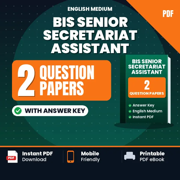 BIS Senior Secretariat Assistant Question Paper PDF in English – 2 Full-Length Question Papers with Answer Key