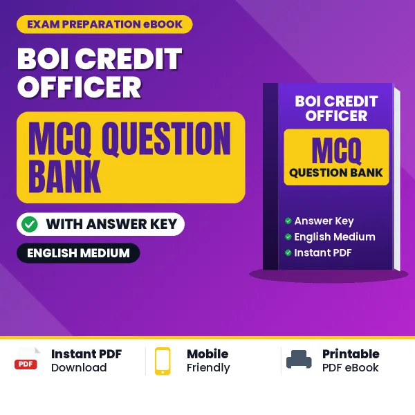 Best MCQ eBook for BOI Credit Officer Exam in English | Selected Questions with Answer Key