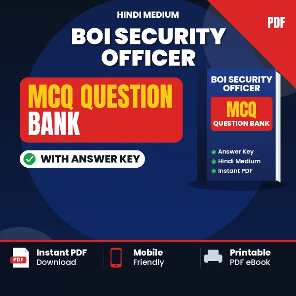 Crack BOI Security Officer Exam with This MCQ Practice Book PDF in Hindi – Instant Download
