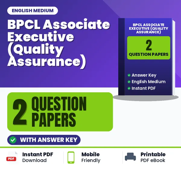 Download 2 BPCL Associate Executive (Quality Assurance) Question Papers PDF (English) Based on the Latest Exam Pattern