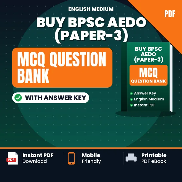 Buy BPSC AEDO (Paper-3) Exam Objective Type Questions eBook in English – Latest Pattern MCQ Collection