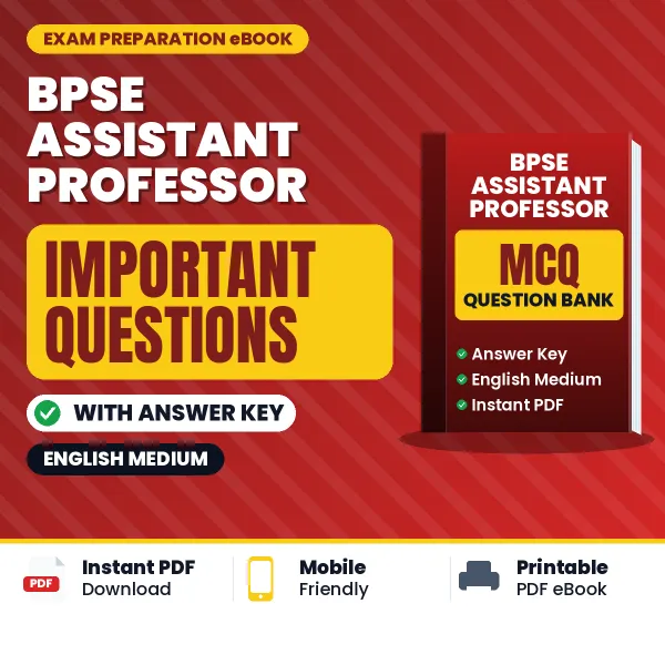 Download BPSE Assistant Professor Preparation Book PDF (English) with Important Questions & Answers