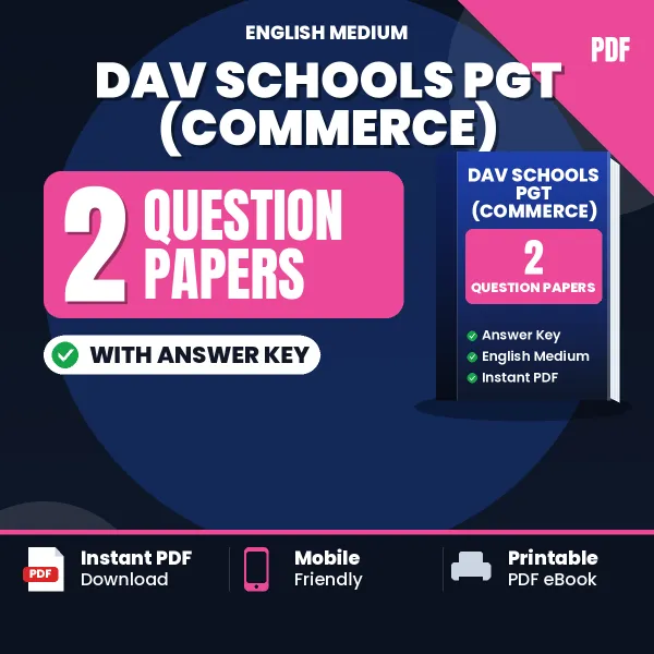 Boost Your DAV Schools PGT (Commerce) Exam Score with 2 Question Papers with Answer Key in English – PDF eBook