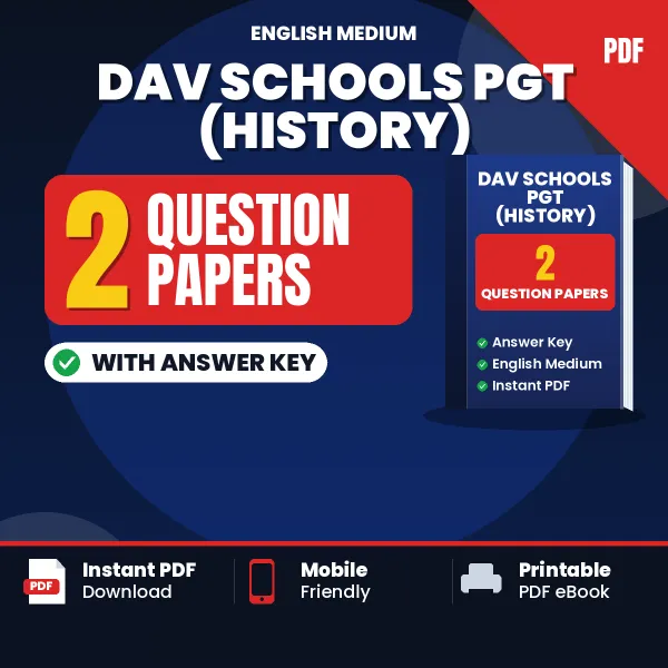 2 Question Papers for DAV Schools PGT (History) Exam in English | Practice eBook with Answer Key – Instant PDF Download