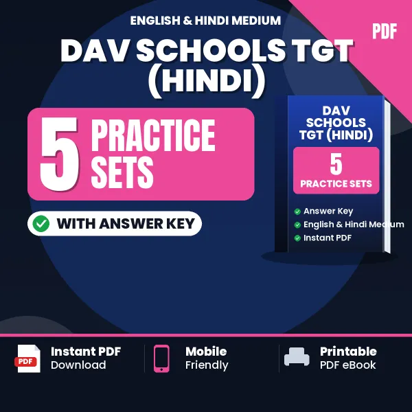 Latest Pattern DAV Schools TGT (Hindi) Practice Set eBook in English – 5 Practice Sets with Answer Key for Self-Assessment