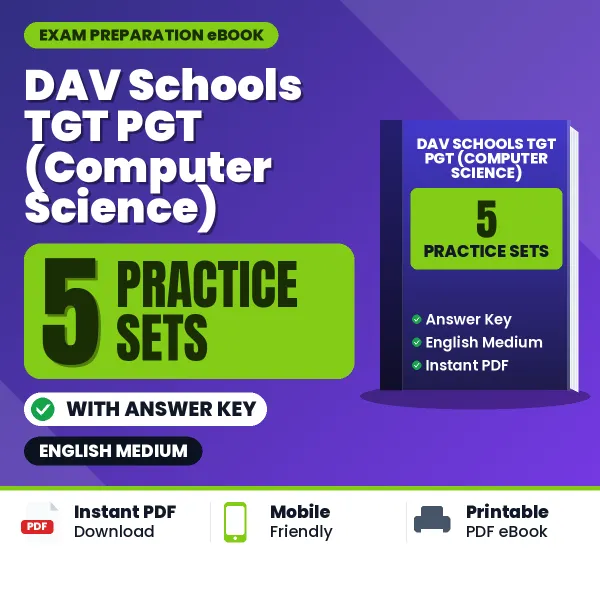 DAV Schools TGT PGT (Computer Science) Exam Practice Set Series (English): 5 Exam-Like Practice Sets with Answers