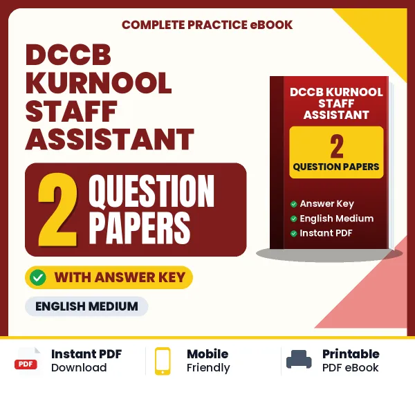 Download 2 DCCB Kurnool Staff Assistant Question Papers PDF (English) Based on the Latest Exam Pattern