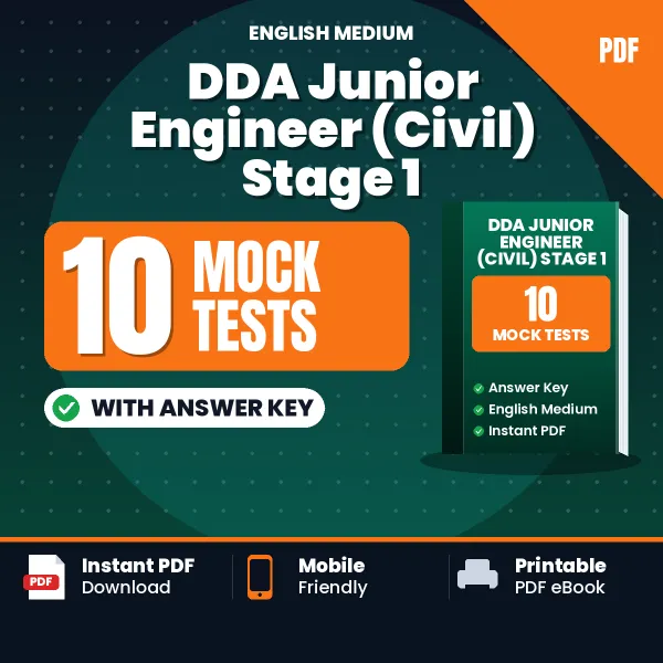 DDA Junior Engineer (Civil) Stage 1 Exam Mock Test Series (English): 10 Exam-Like Mock Tests with Answers