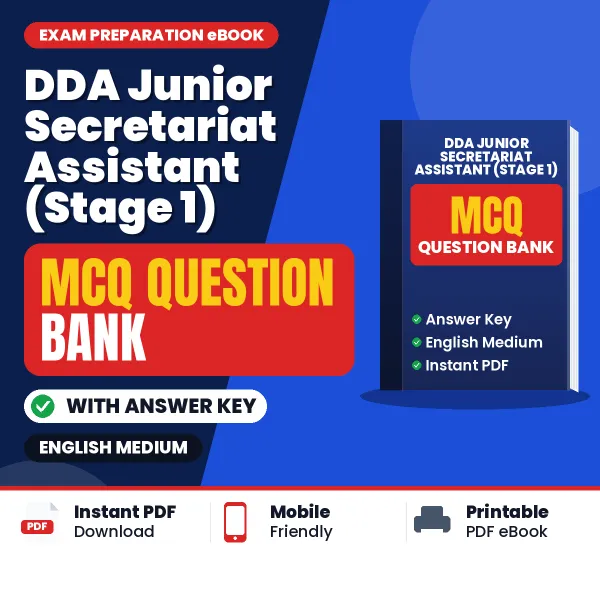 Prepare for DDA Junior Secretariat Assistant (Stage 1) Exam with Multiple Choice Questions & Answers PDF in English