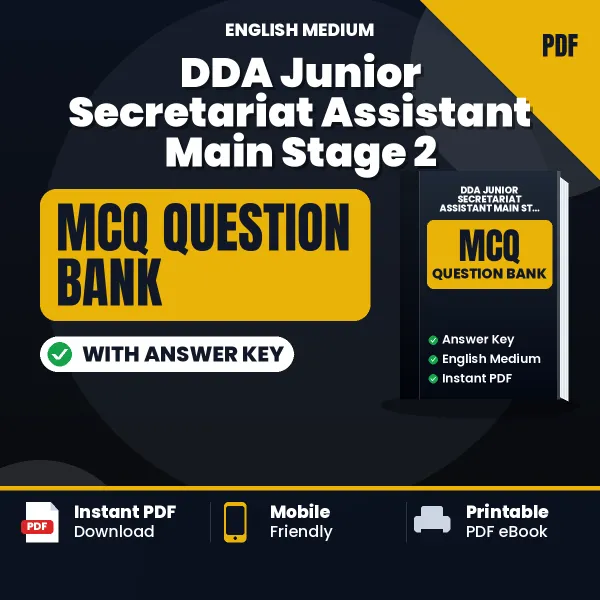 Best MCQ eBook for DDA Junior Secretariat Assistant Main Stage 2 Exam in English | Selected Questions with Answer Key