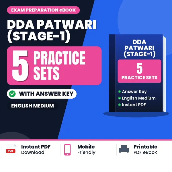 DDA Patwari (Stage-1) Exam Practice Set Series (English): 5 Exam-Like Practice Sets with Answers