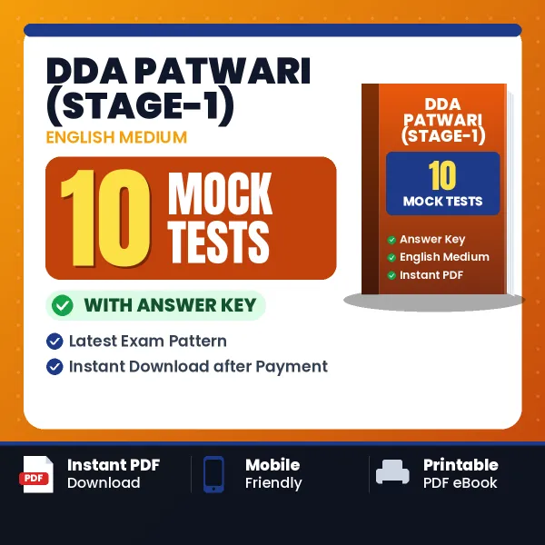 DDA Patwari (Stage-1) Exam Mock Test Series (English): 10 Exam-Like Mock Tests with Answers