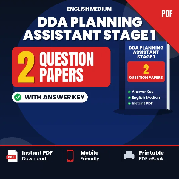 2 Question Papers for DDA Planning Assistant Stage 1 Exam in English | Practice eBook with Answer Key – Instant PDF Download