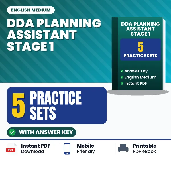 5 Practice Sets for DDA Planning Assistant Stage 1 Exam in English | Practice eBook with Answer Key – Instant PDF Download