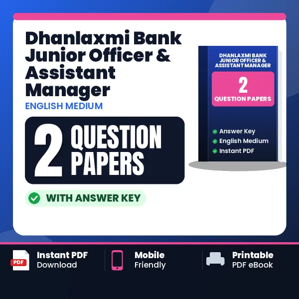 Download 2 Dhanlaxmi Bank Junior Officer & Assistant Manager Question Papers PDF (English) Based on the Latest Exam Pattern