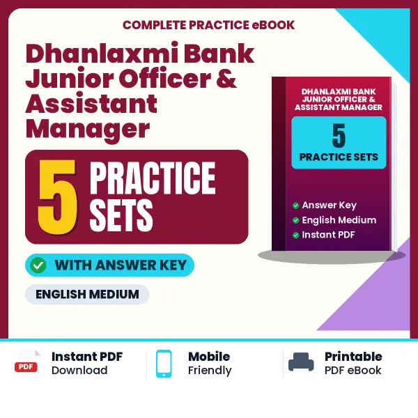 Download 5 Dhanlaxmi Bank Junior Officer & Assistant Manager Practice Sets PDF (English) Based on the Latest Exam Pattern