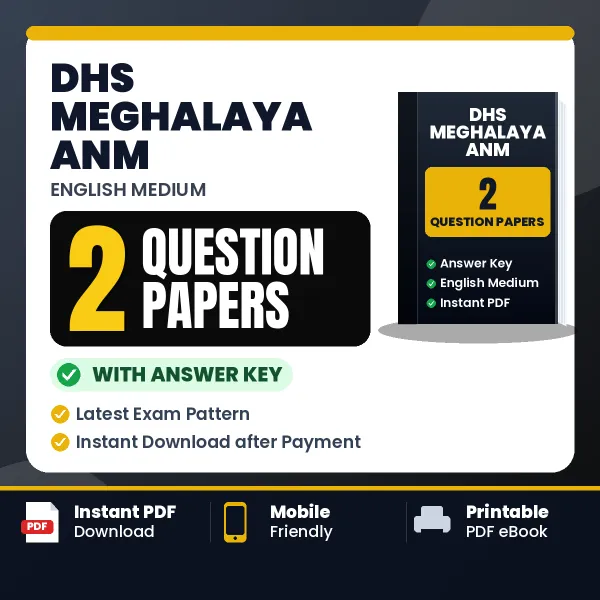 2 Question Papers for DHS Meghalaya ANM Exam in English | Practice eBook with Answer Key – Instant PDF Download