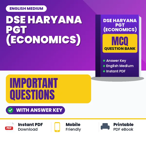 DSE Haryana PGT (Economics) Exam Guide PDF in English – Important Questions for Quick Revision
