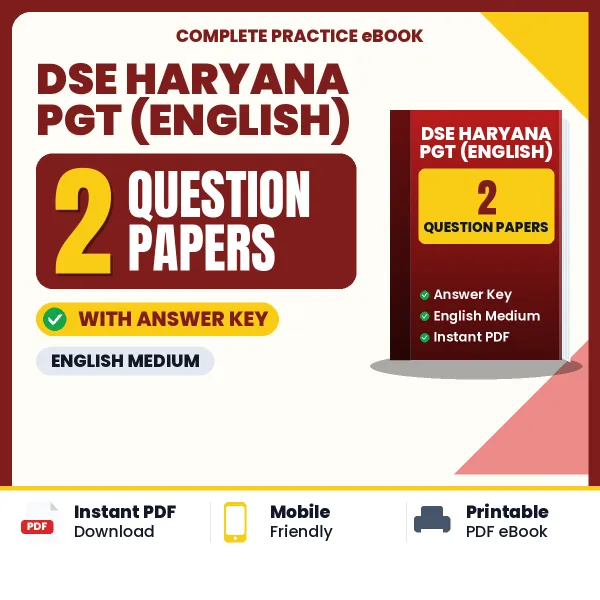 2 Question Papers for DSE Haryana PGT (English) Exam in English | Practice eBook with Answer Key – Instant PDF Download