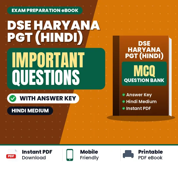 DSE Haryana PGT (Hindi) Exam Guide PDF in Hindi – Important Questions for Quick Revision