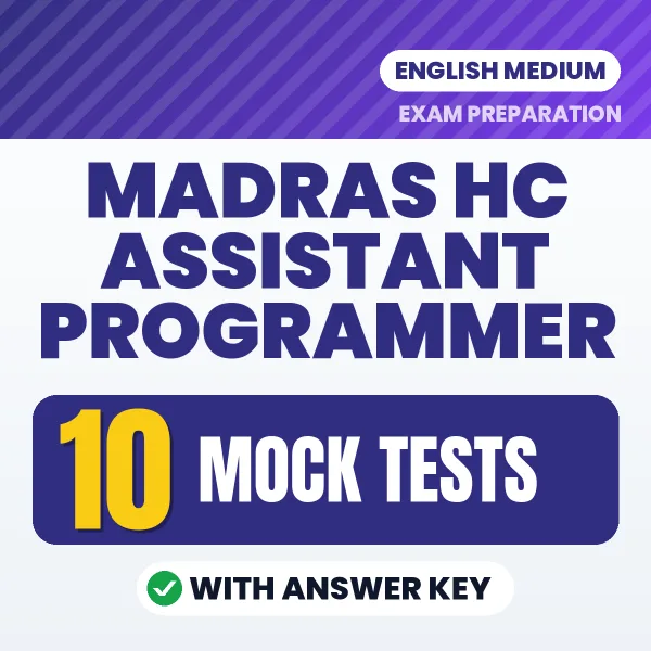 10 Mock Tests for Madras HC Assistant Programmer Exam in English | Practice eBook with Answer Key – Instant PDF Download