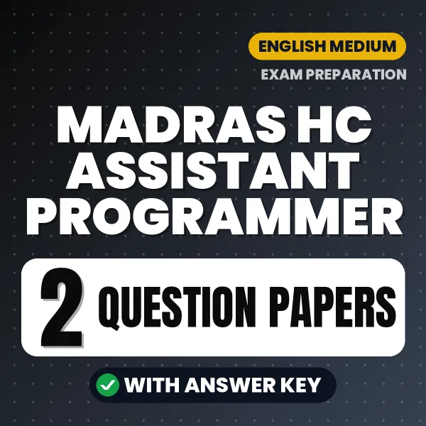 2 Question Papers for Madras HC Assistant Programmer Exam in English | Practice eBook with Answer Key – Instant PDF Download