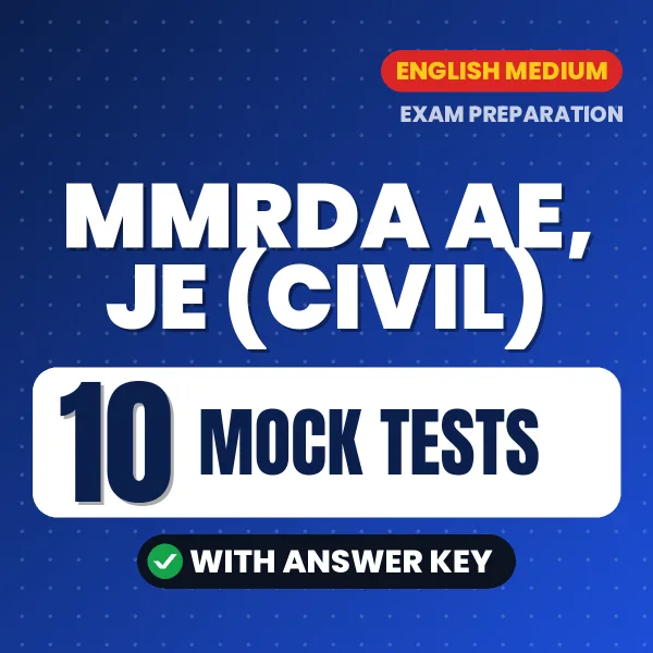 10 Mock Tests for MMRDA AE, JE (Civil) Exam in English | Practice eBook with Answer Key – Instant PDF Download