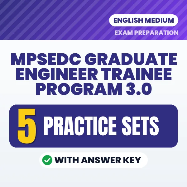 MPSeDC Graduate Engineer Trainee Program 3.0 Practice Set PDF in English – 5 Full-Length Practice Sets with Answer Key