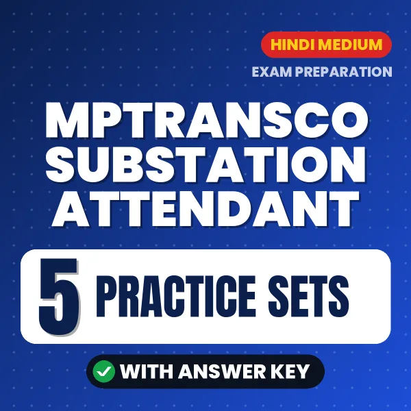 5 Practice Sets for MPTRANSCO Substation Attendant Exam in Hindi | Practice eBook with Answer Key – Instant PDF Download