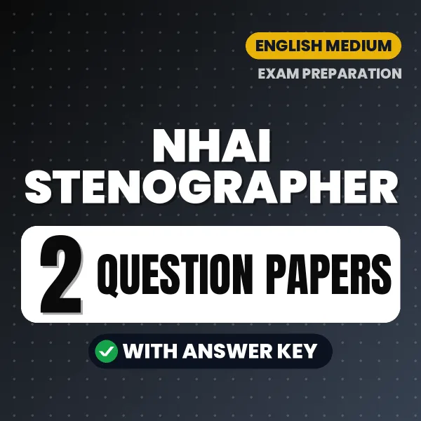 2 Question Papers for NHAI Stenographer Exam in English | Practice eBook with Answer Key – Instant PDF Download